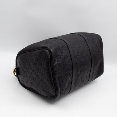 Medium Boston Bag Black Guccissima Leather
