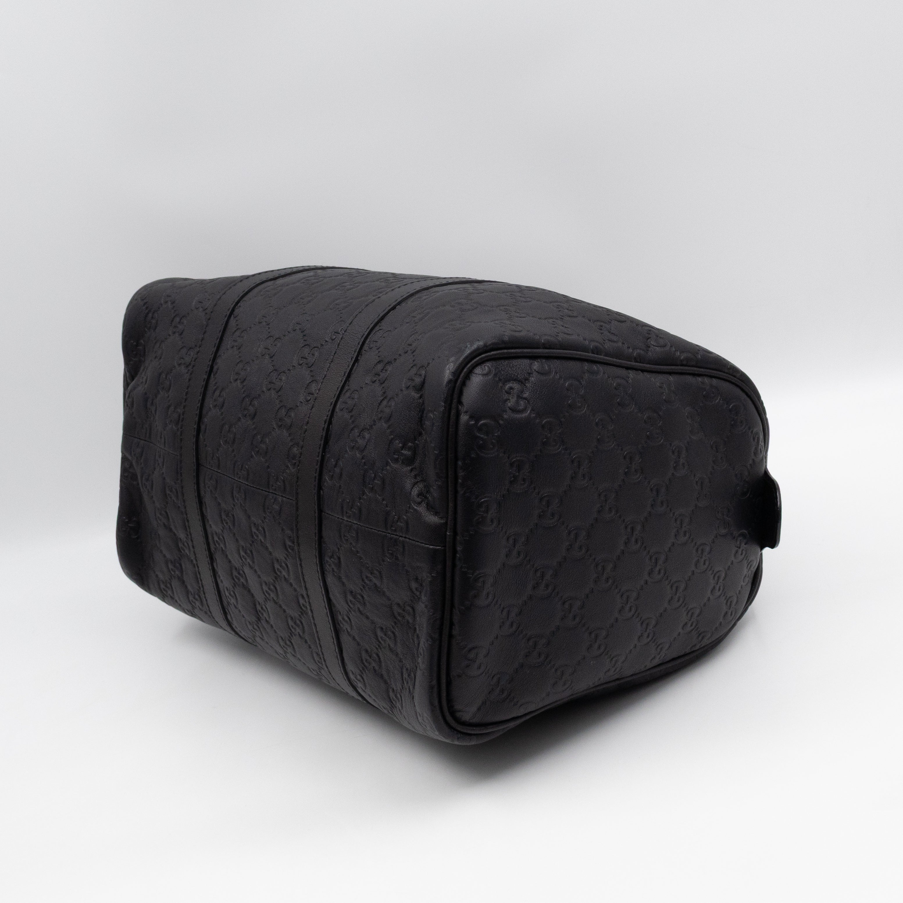 Medium Boston Bag Black Guccissima Leather
