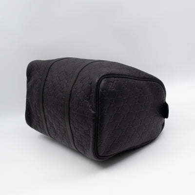 Medium Boston Bag Black Guccissima Leather