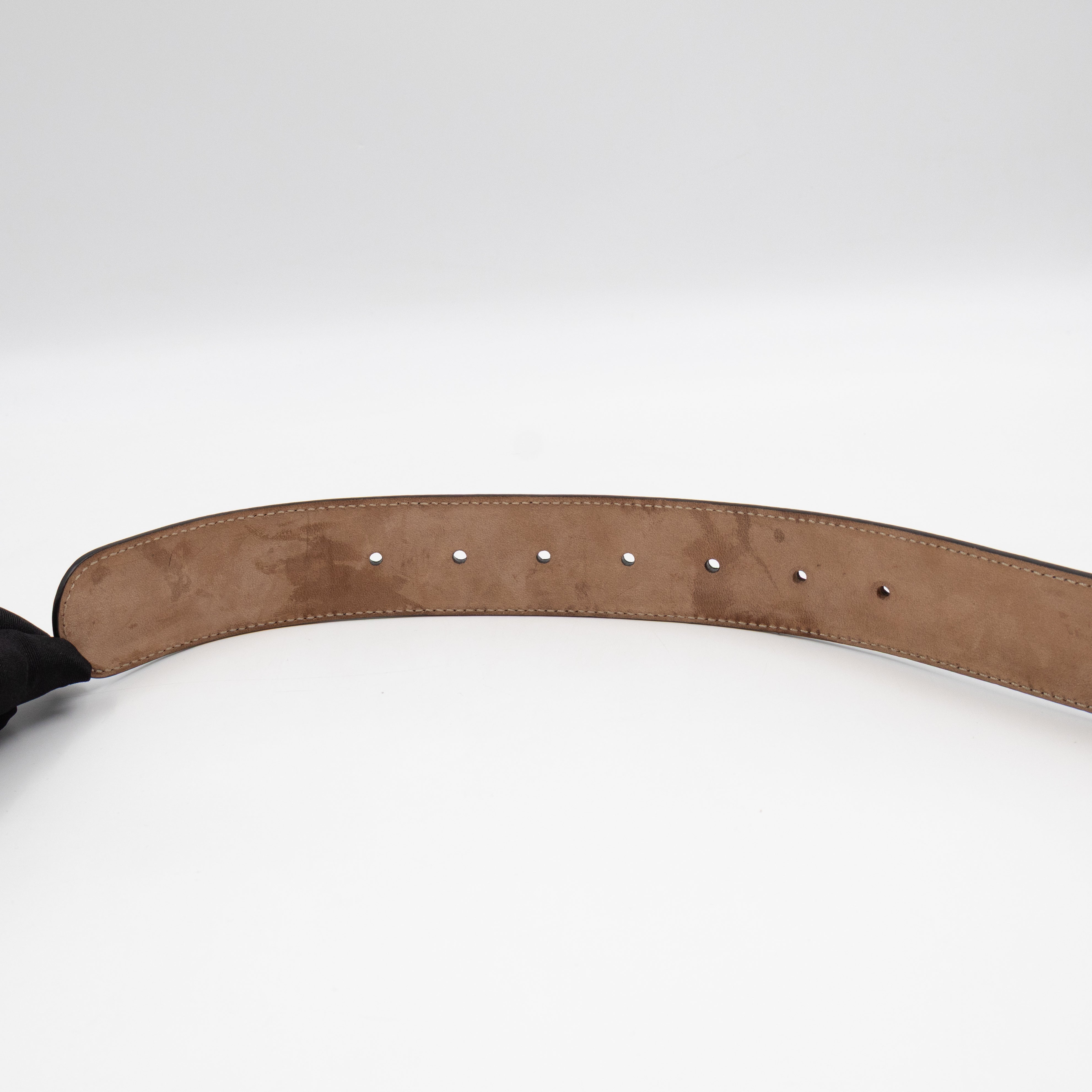 Interlocking G Buckle Belt Black Leather 85 cm