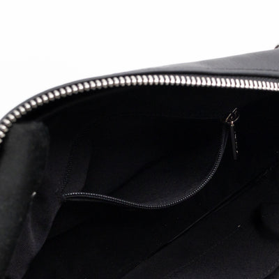 Camera Case Diagonal Chevron Black Calfskin Leather
