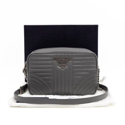 Diagramme Crossbody Bag Grey Leather