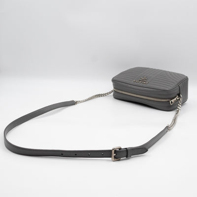 Diagramme Crossbody Bag Grey Leather