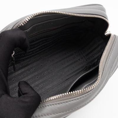 Diagramme Crossbody Bag Grey Leather