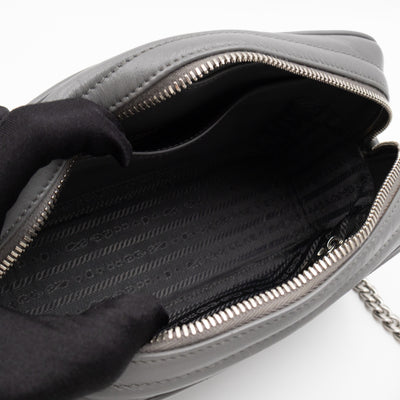 Diagramme Crossbody Bag Grey Leather