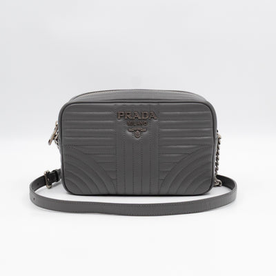 Diagramme Crossbody Bag Grey Leather
