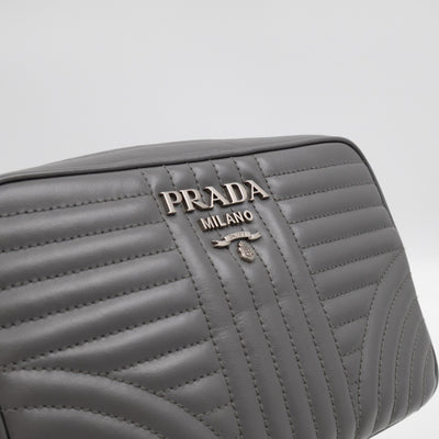 Diagramme Crossbody Bag Grey Leather