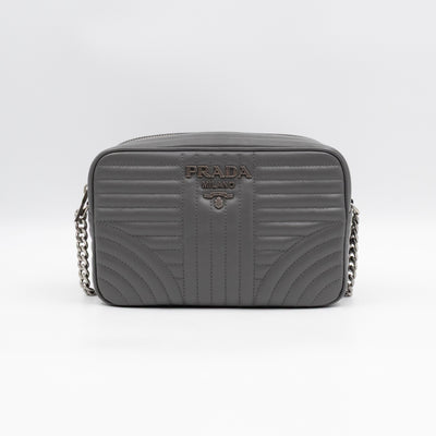 Diagramme Crossbody Bag Grey Leather