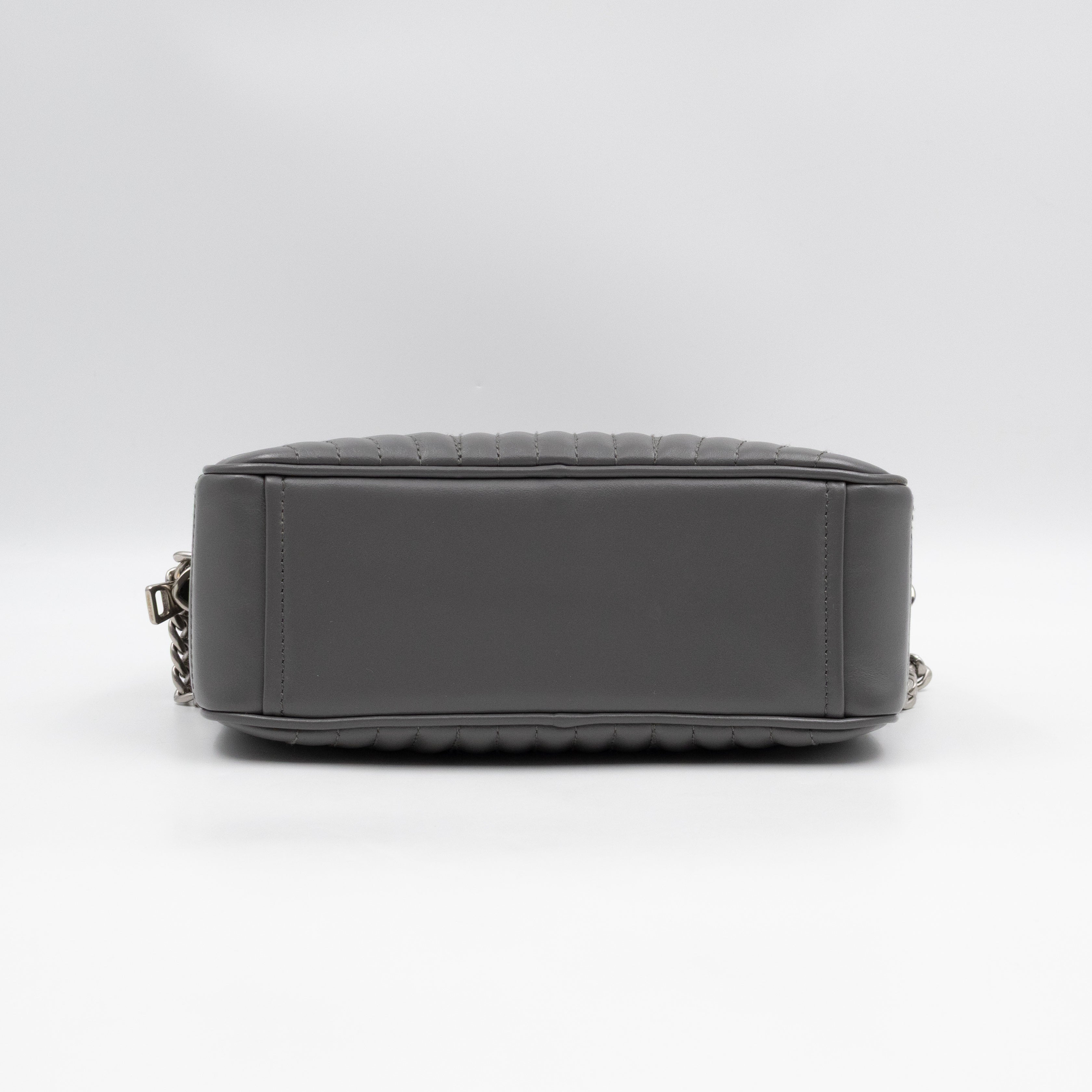 Diagramme Crossbody Bag Grey Leather