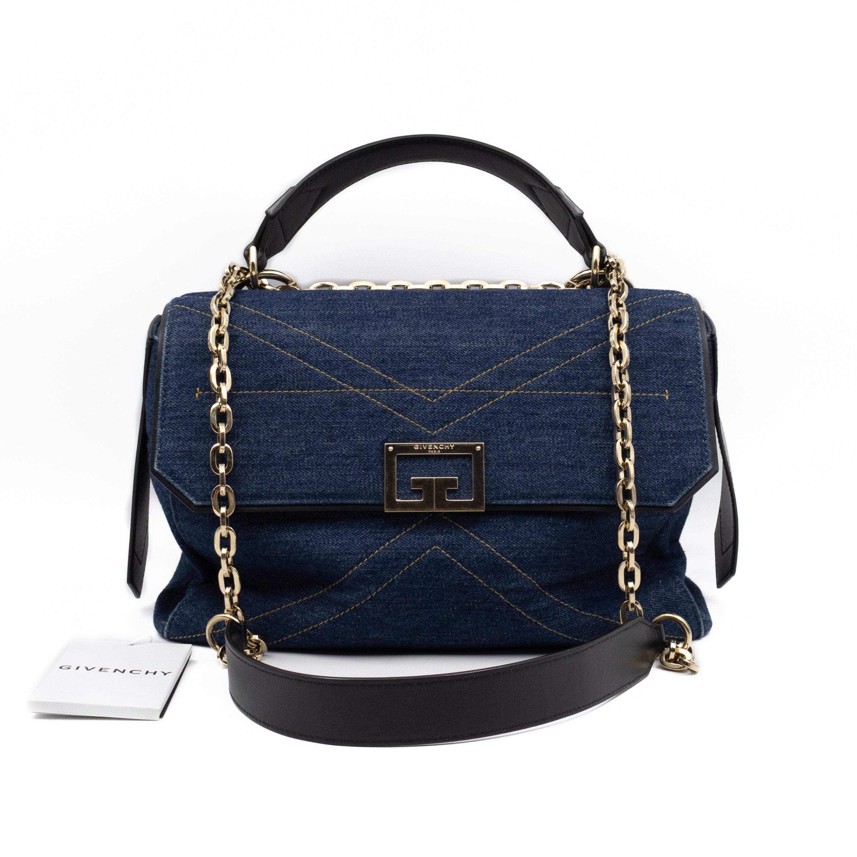 ID Medium Blue Denim Black Leather