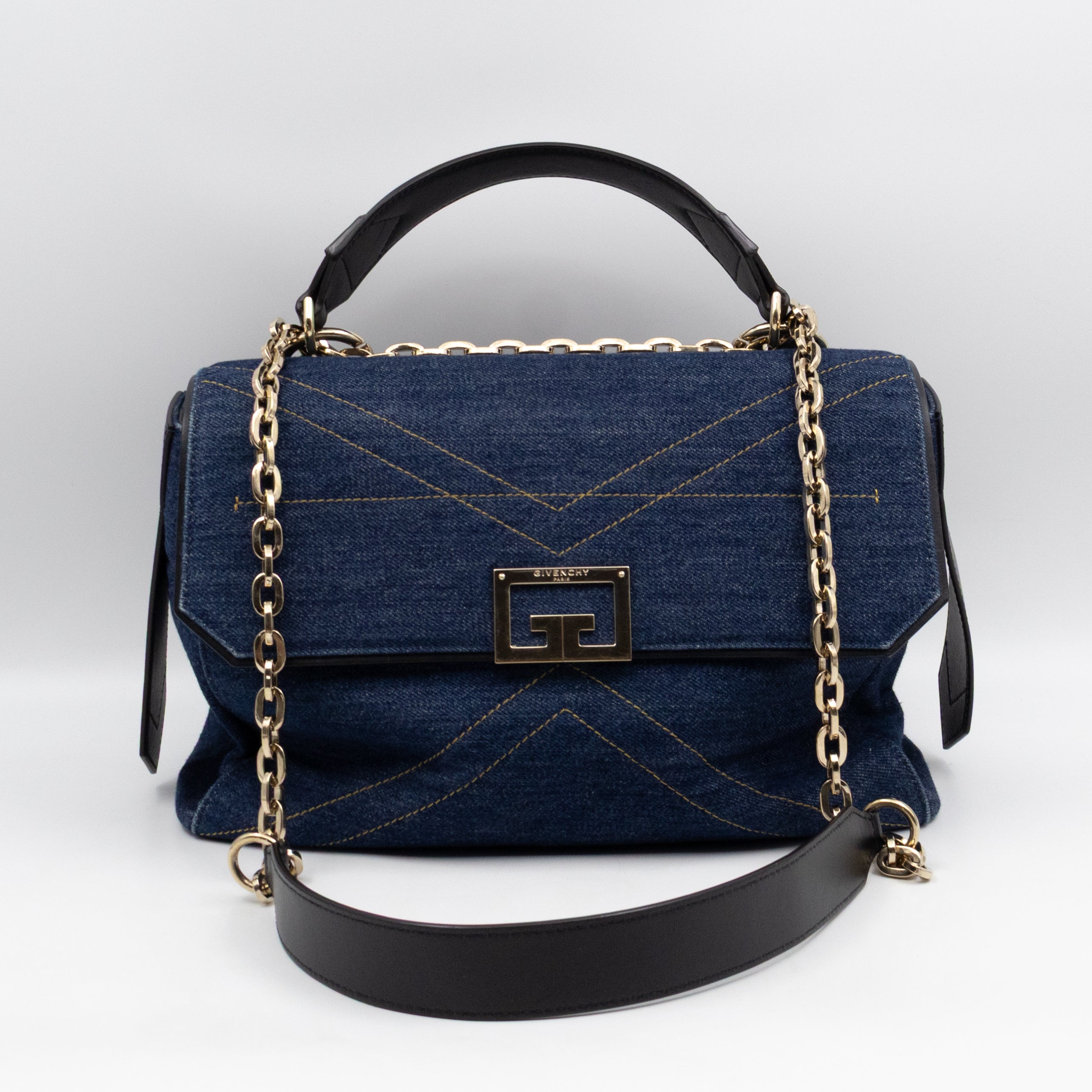 ID Medium Blue Denim Black Leather