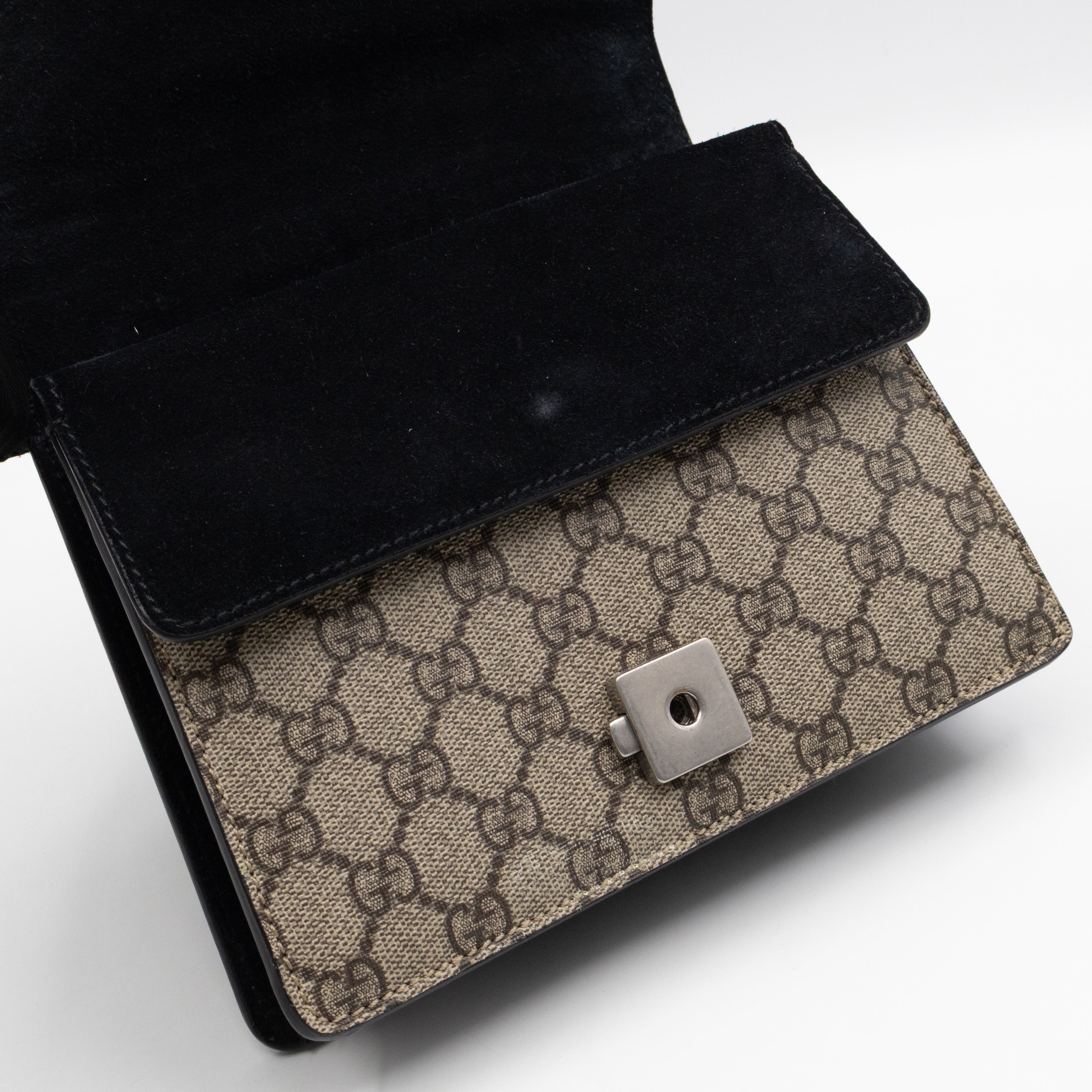 Dionysus Mini GG Supreme Black Suede