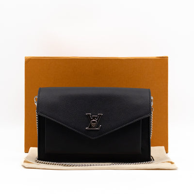 Mylockme Chain Pochette Black Leather