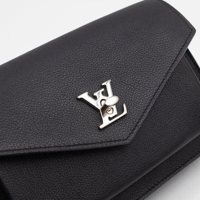 Mylockme Chain Pochette Black Leather