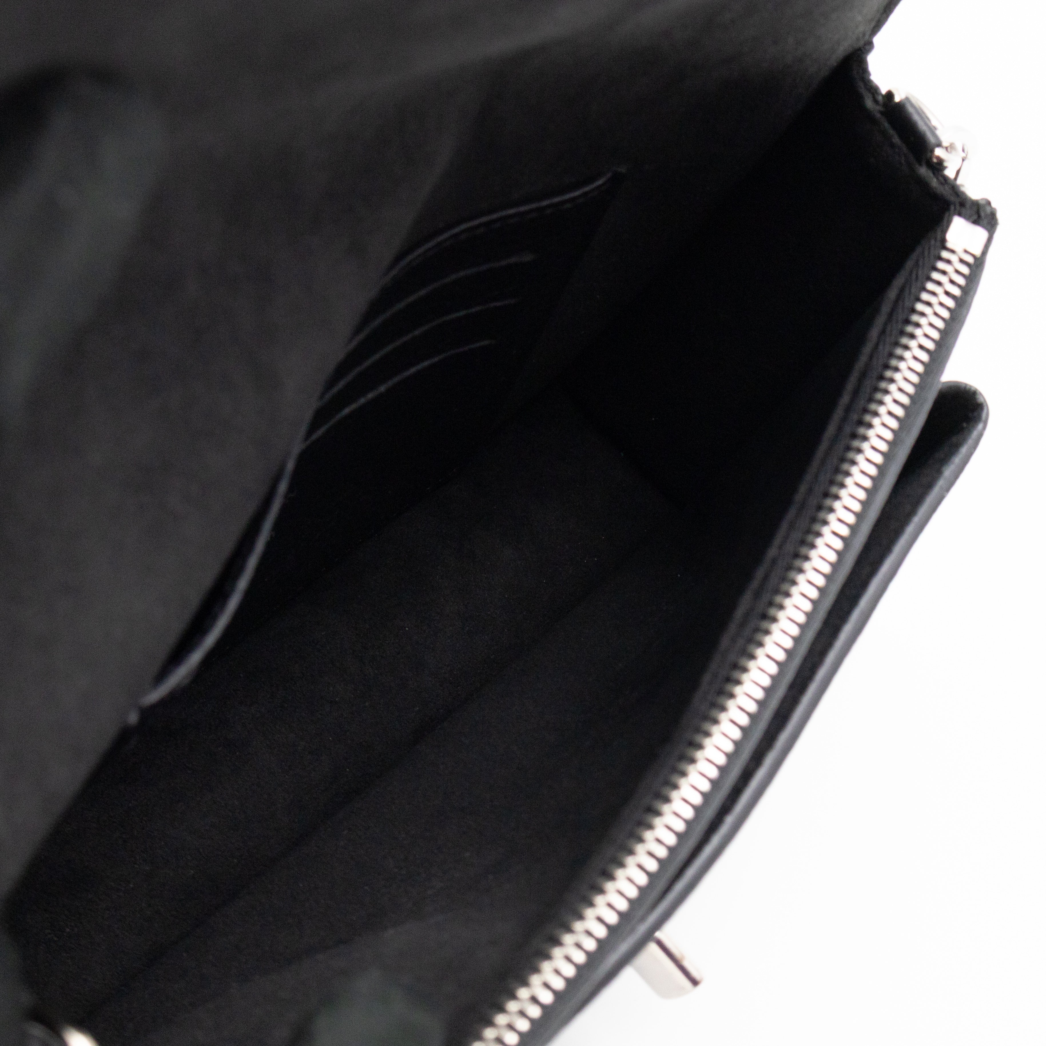 Mylockme Chain Pochette Black Leather