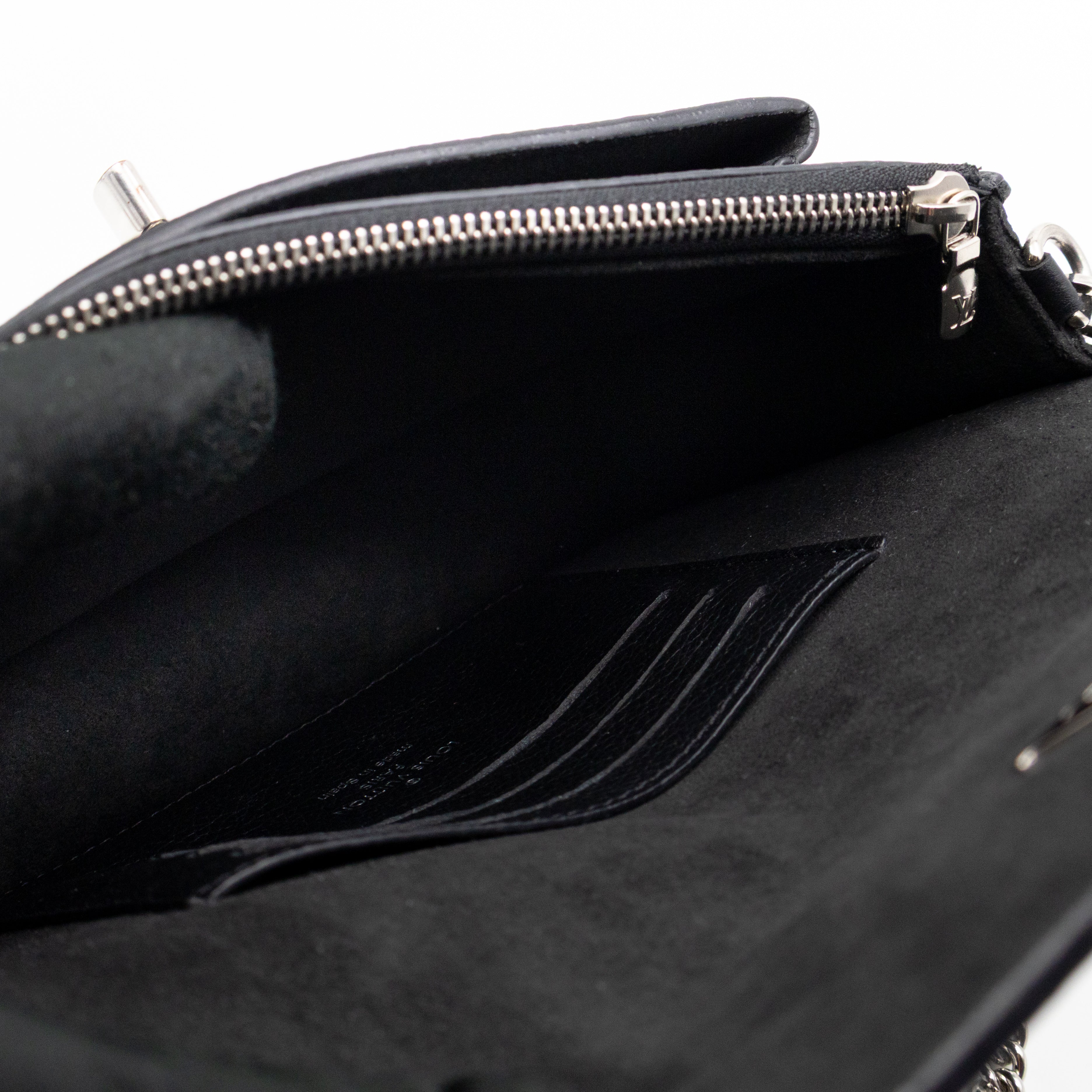 Mylockme Chain Pochette Black Leather