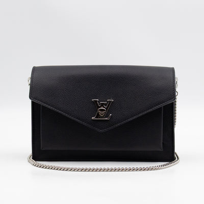 Mylockme Chain Pochette Black Leather