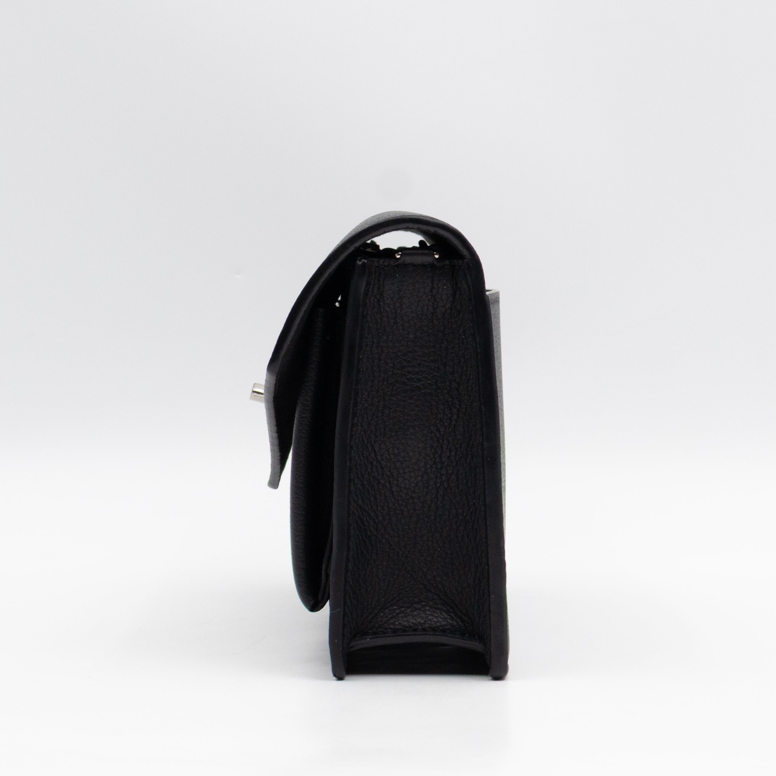 Mylockme Chain Pochette Black Leather
