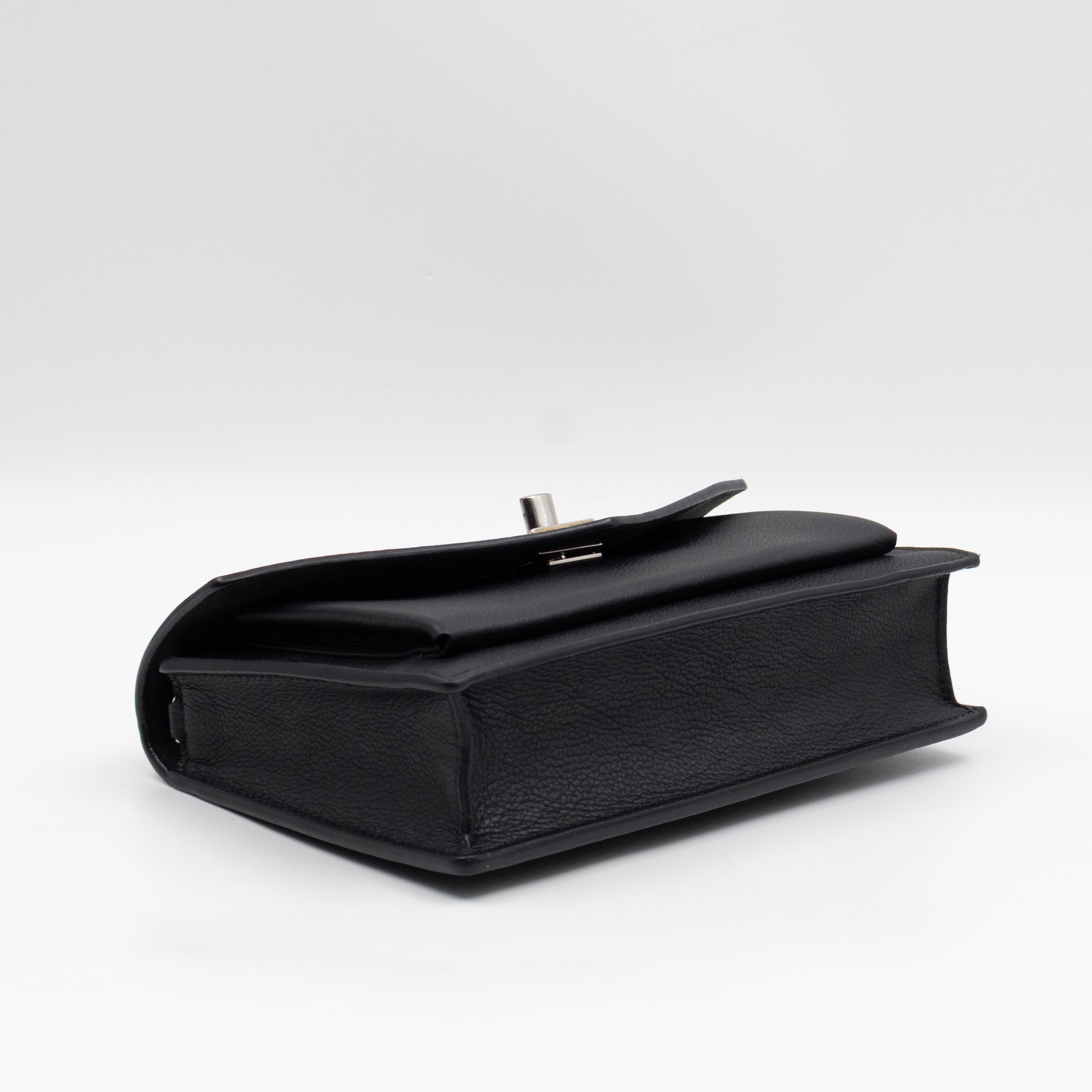 Mylockme Chain Pochette Black Leather