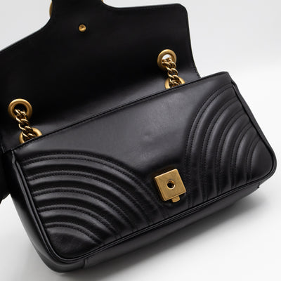 GG Marmont Flap Medium Black Leather