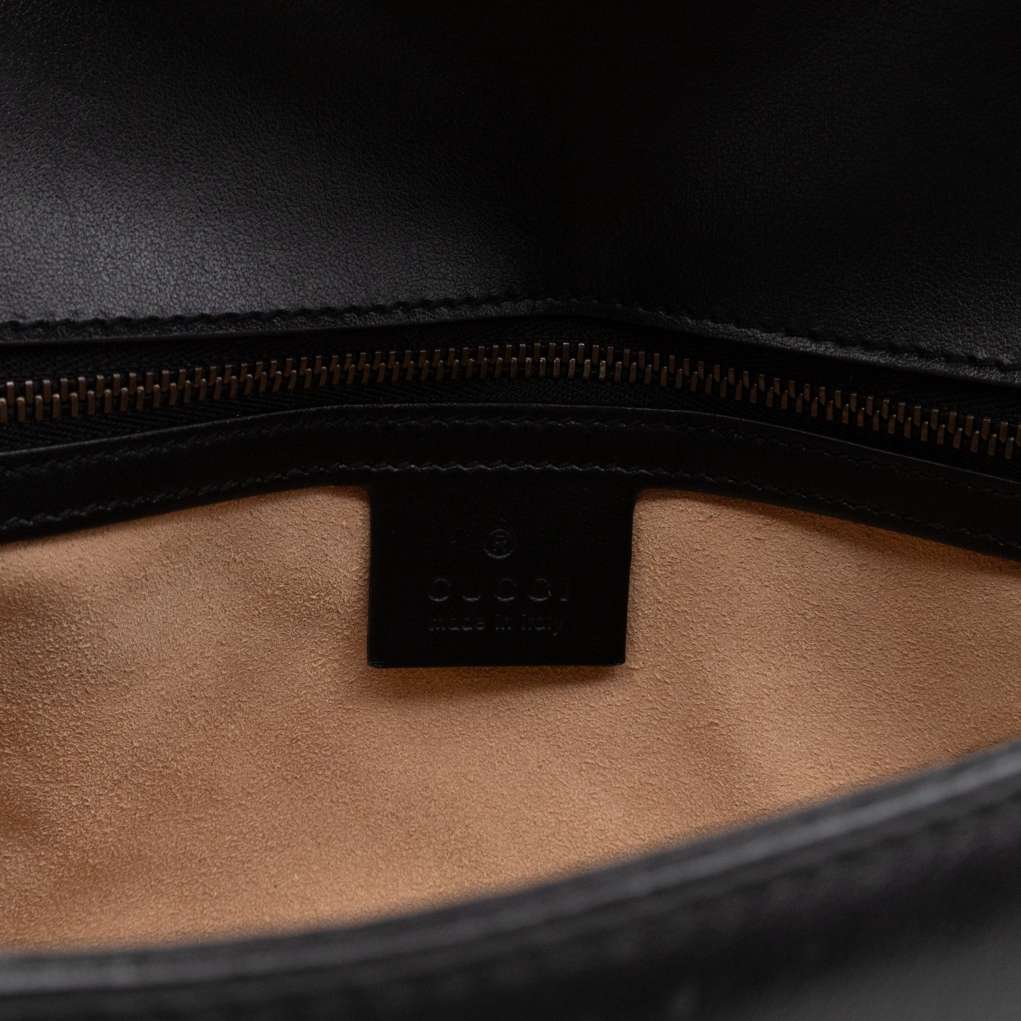 GG Marmont Flap Medium Black Leather