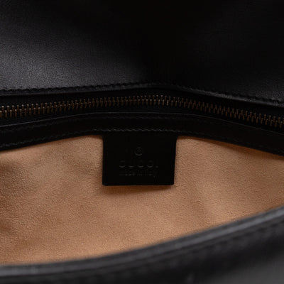 GG Marmont Flap Medium Black Leather
