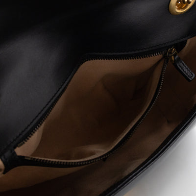 GG Marmont Flap Medium Black Leather