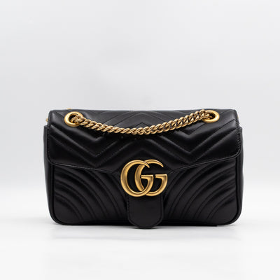 GG Marmont Flap Medium Black Leather