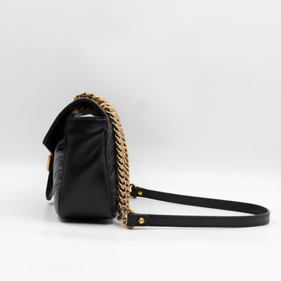 GG Marmont Flap Medium Black Leather