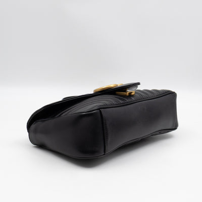 GG Marmont Flap Medium Black Leather