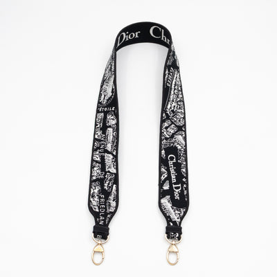 Lady D-Lite Medium Plan de Paris Black Canvas Embroidery Cannage