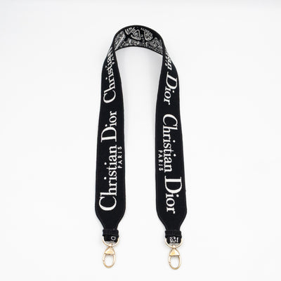 Lady D-Lite Medium Plan de Paris Black Canvas Embroidery Cannage