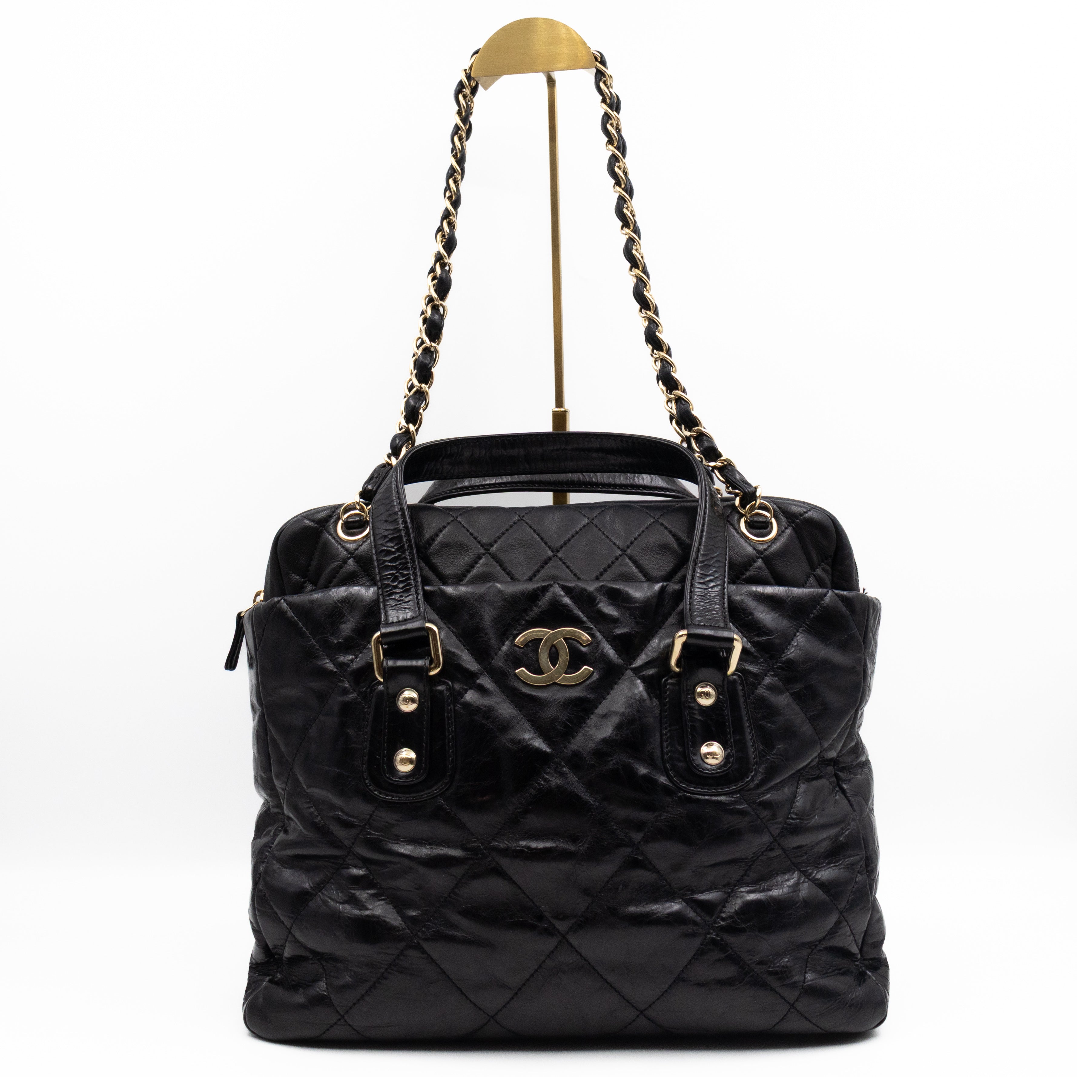 Portobello Tote Glazed Black Leather