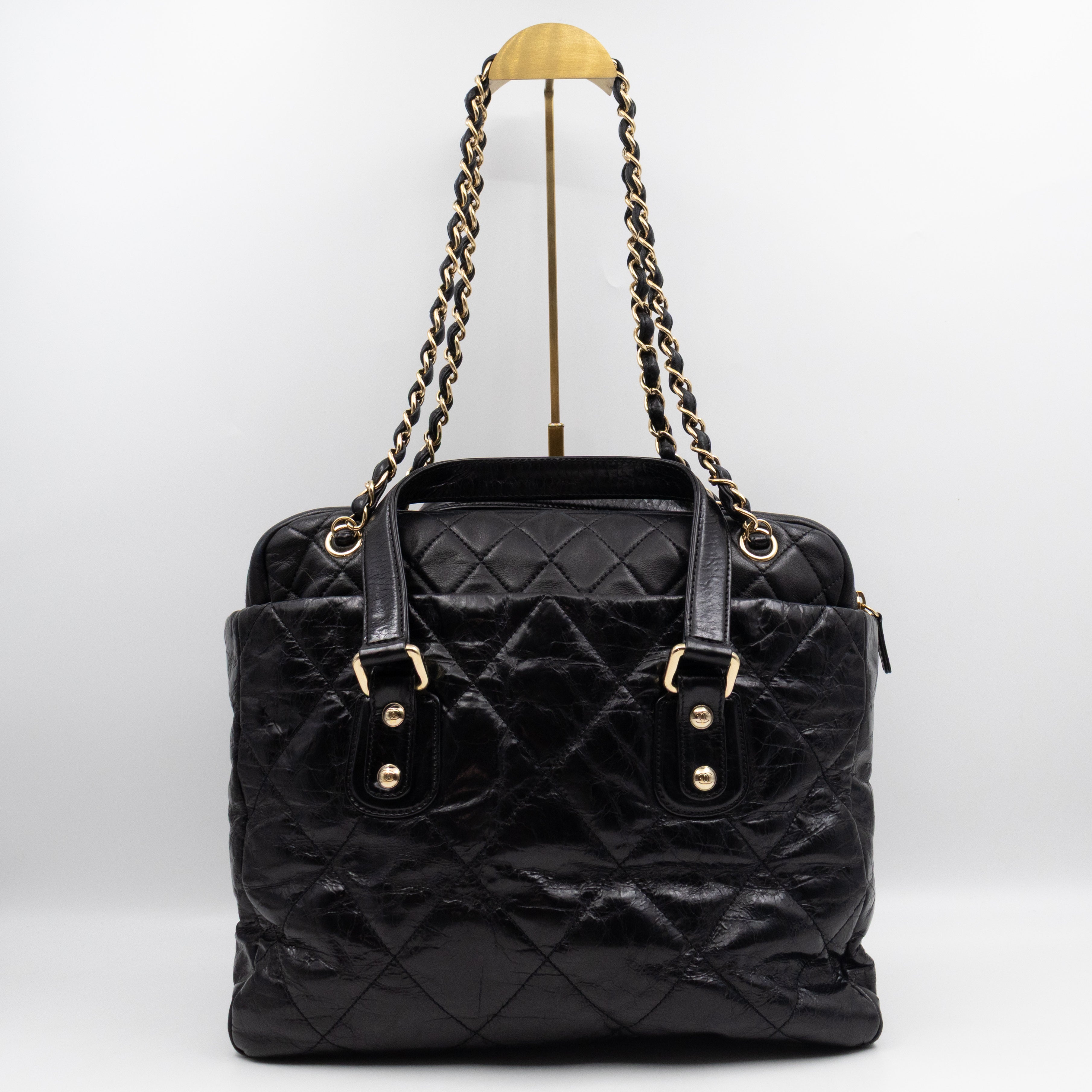Portobello Tote Glazed Black Leather