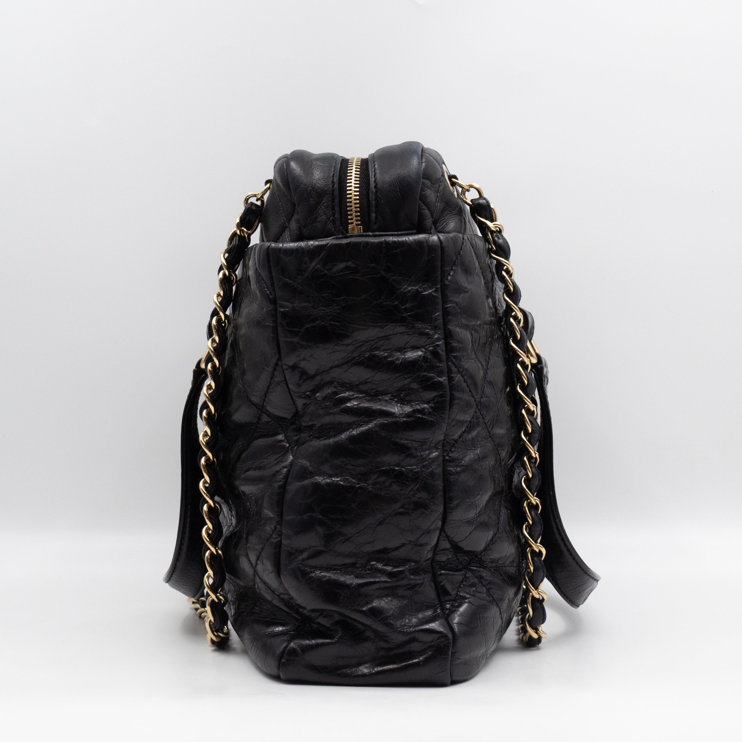 Portobello Tote Glazed Black Leather