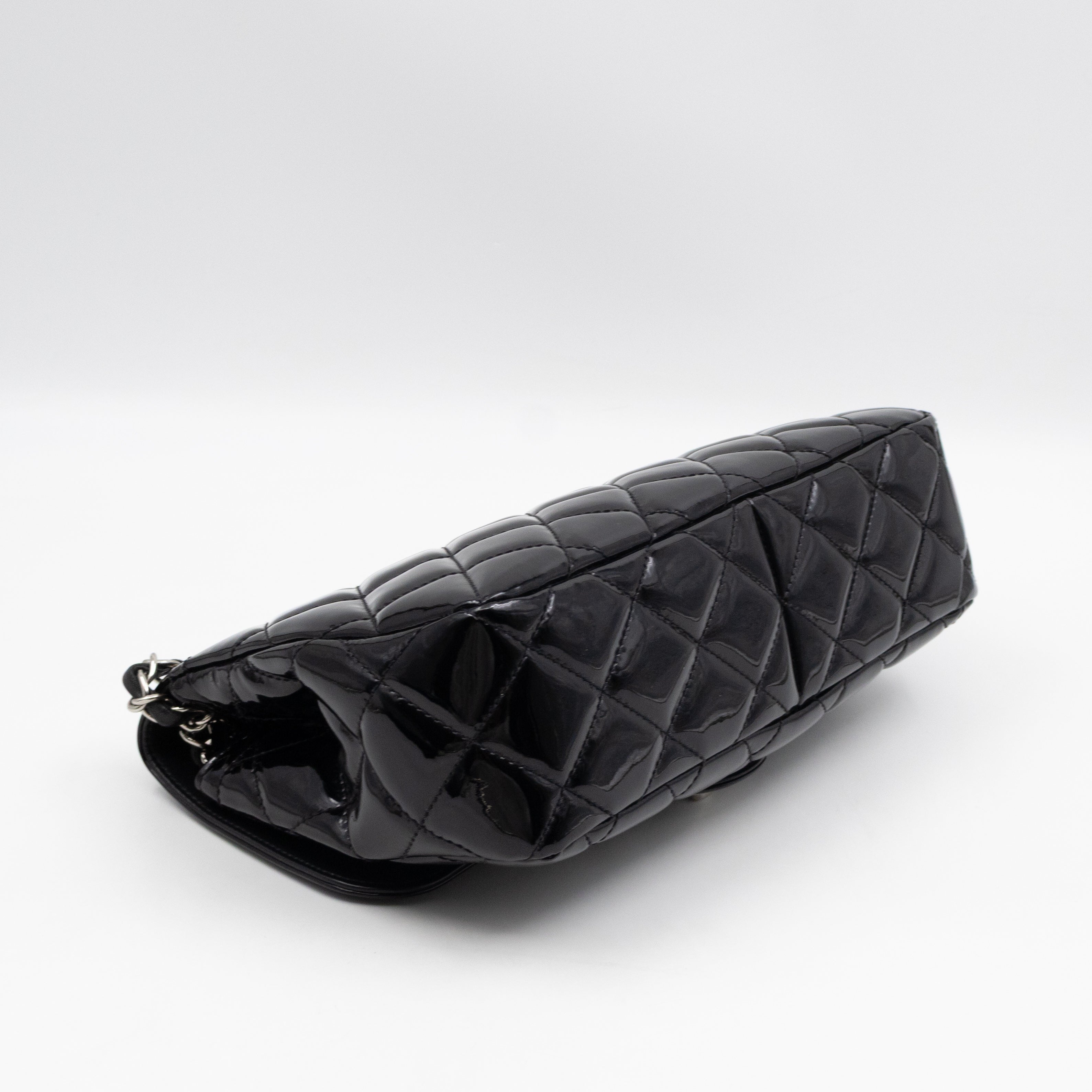 Coco Shine Single Flap Bag Black Patent Leather