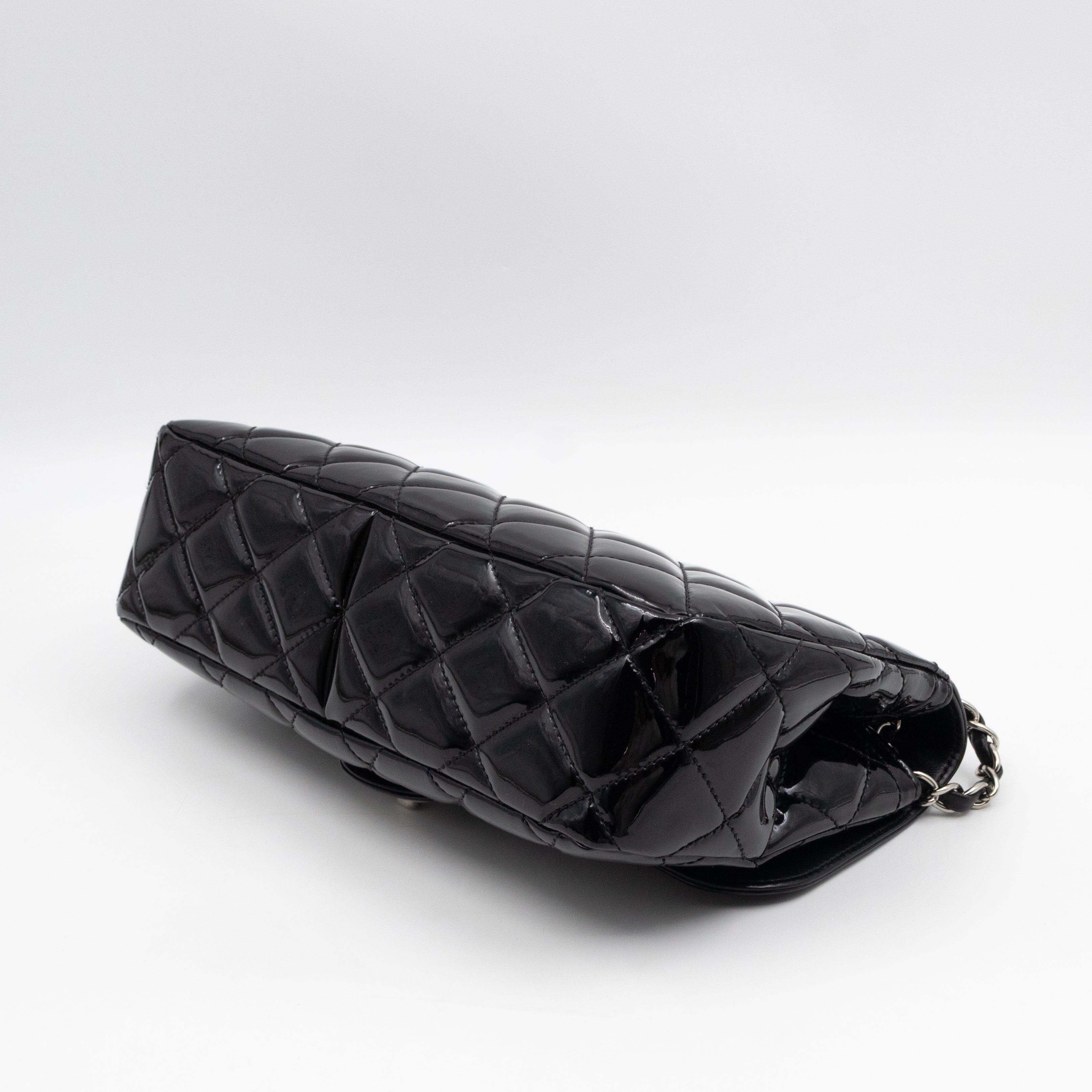 Coco Shine Single Flap Bag Black Patent Leather
