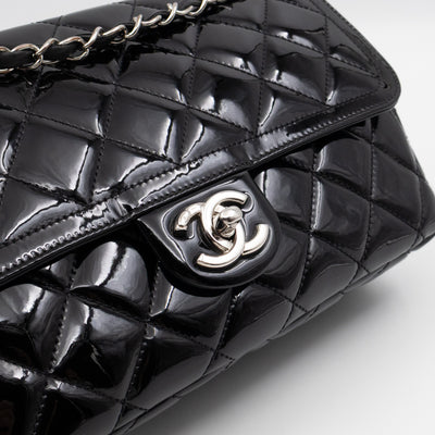Coco Shine Single Flap Bag Black Patent Leather