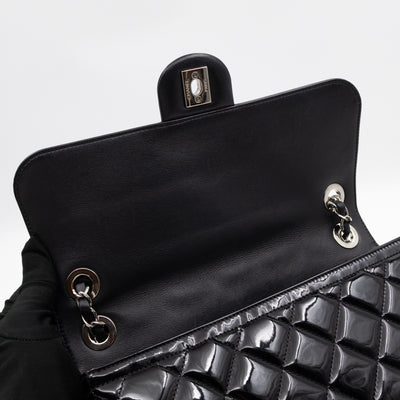 Coco Shine Single Flap Bag Black Patent Leather