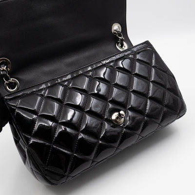 Coco Shine Single Flap Bag Black Patent Leather
