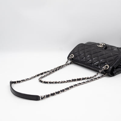 Coco Shine Single Flap Bag Black Patent Leather