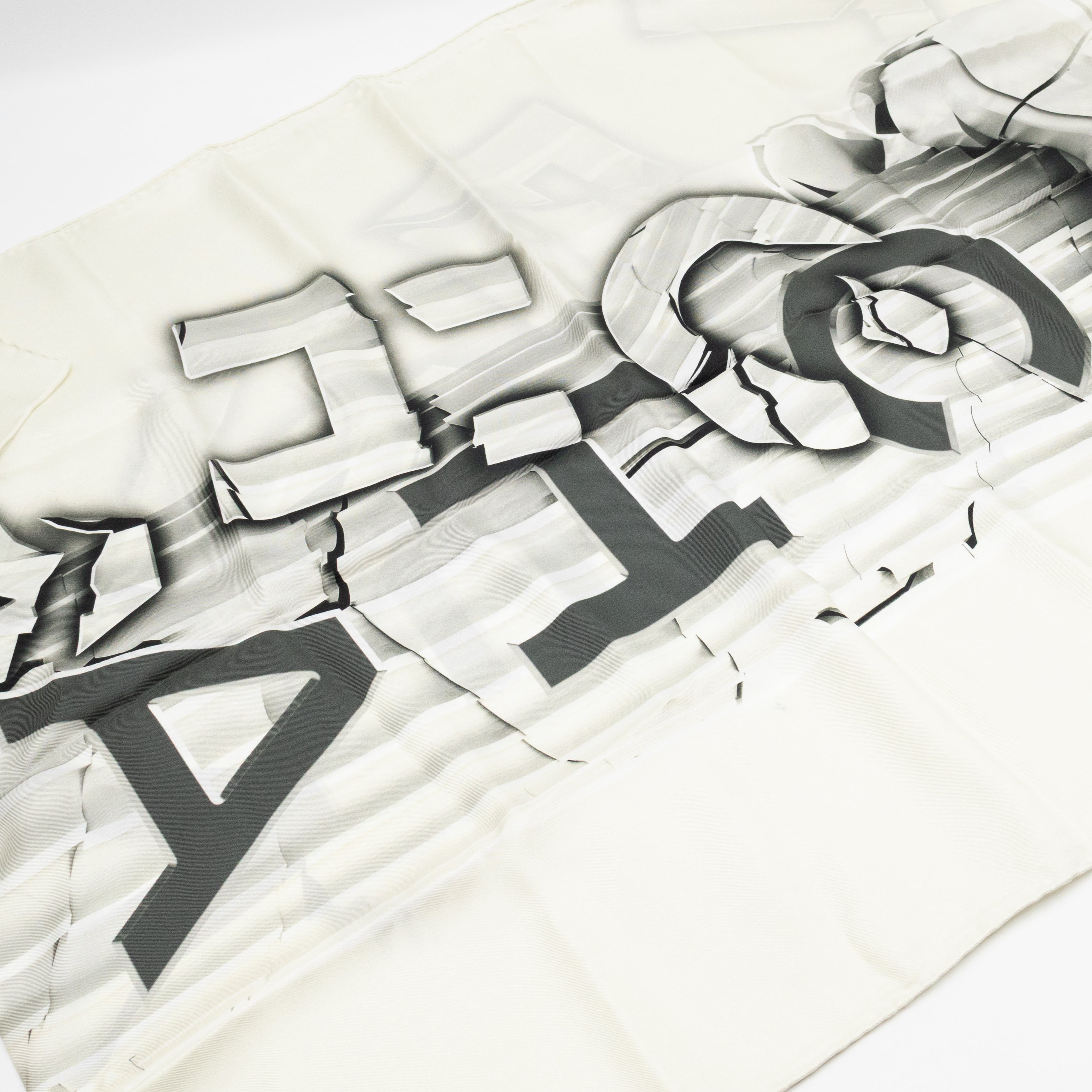 Column Pillar White Silk Scarf