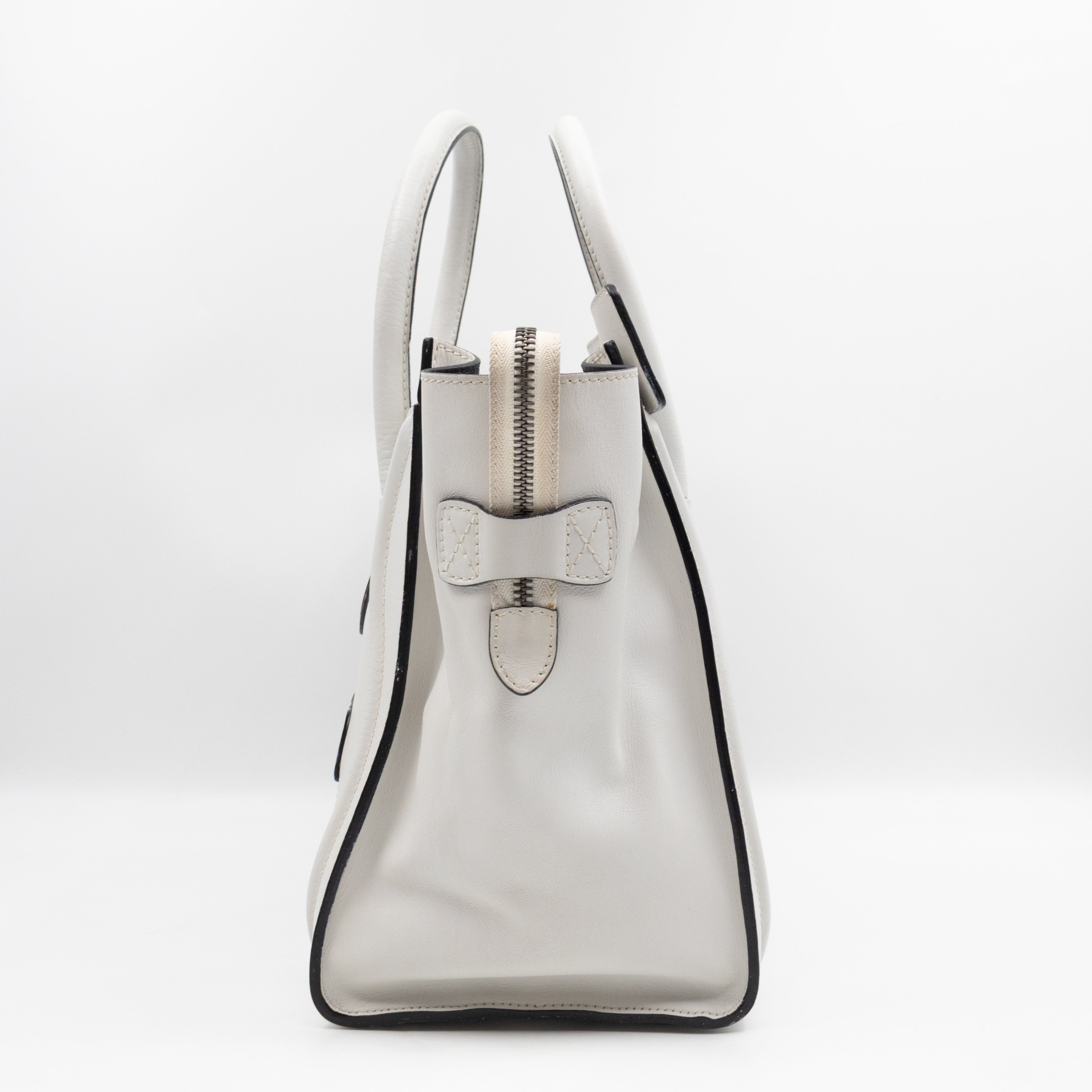 Mini Luggage White Leather