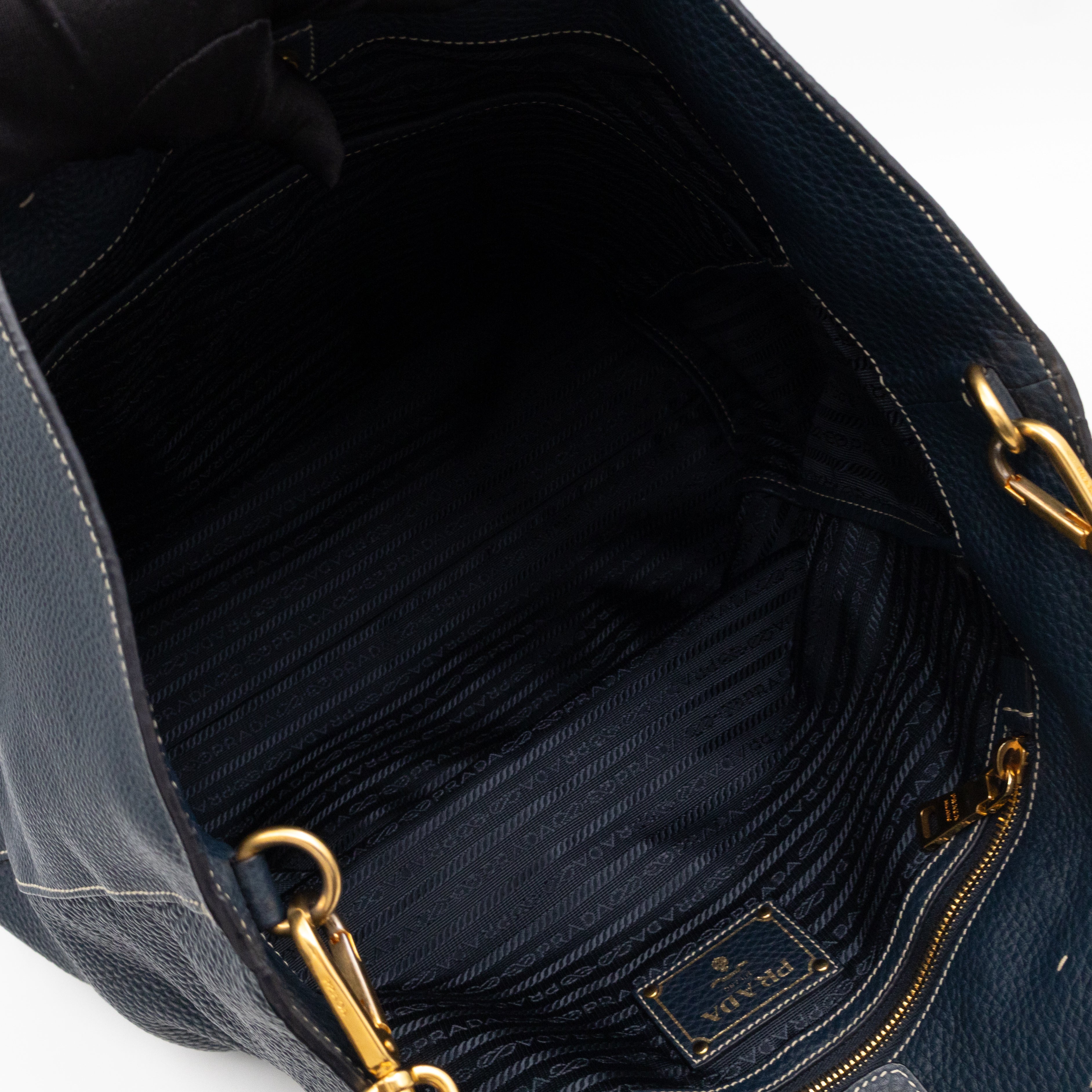 Shopper Tote Blue Leather