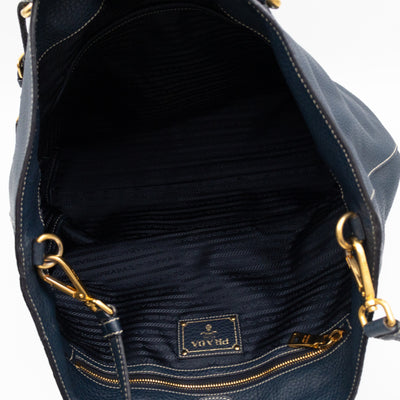 Shopper Tote Blue Leather