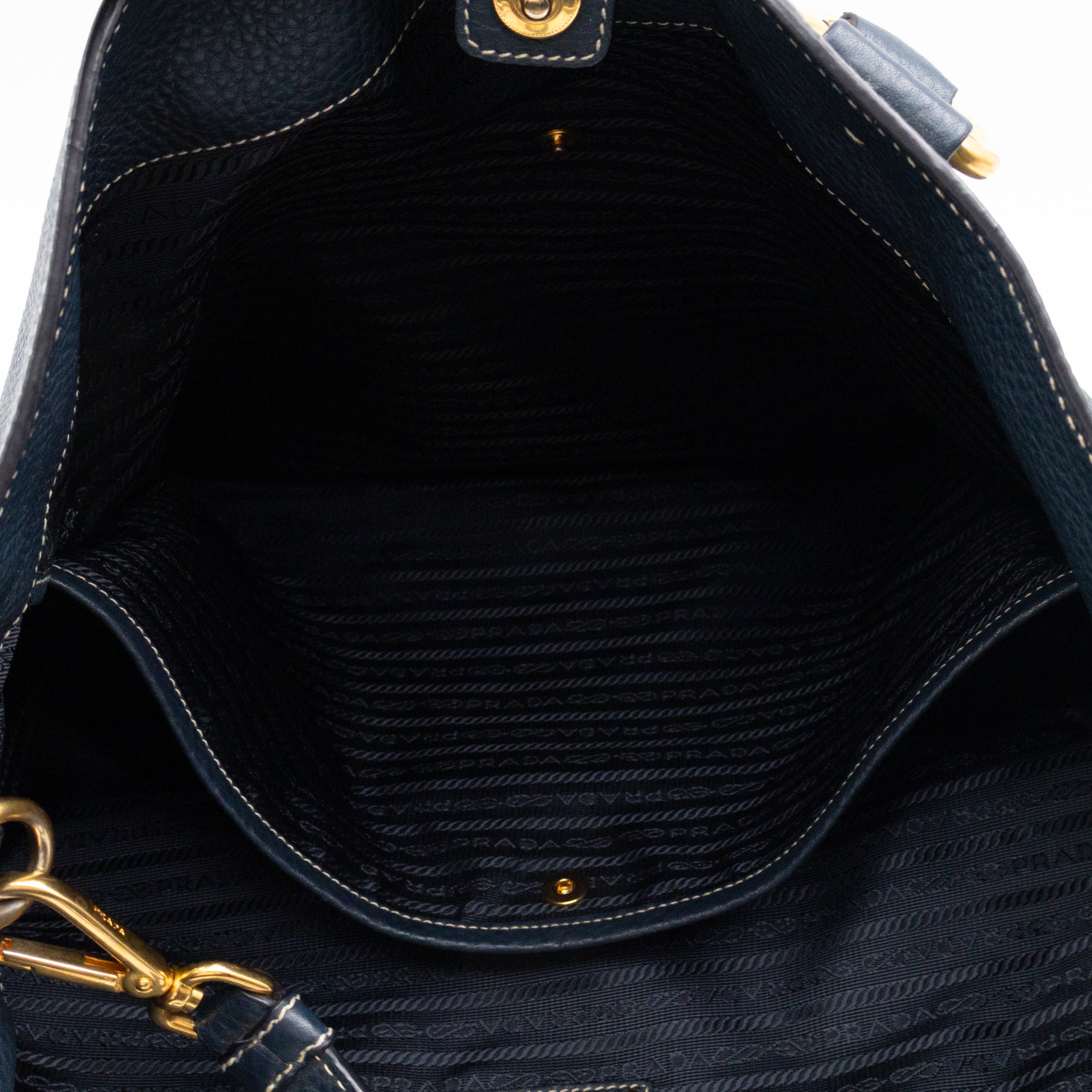 Shopper Tote Blue Leather