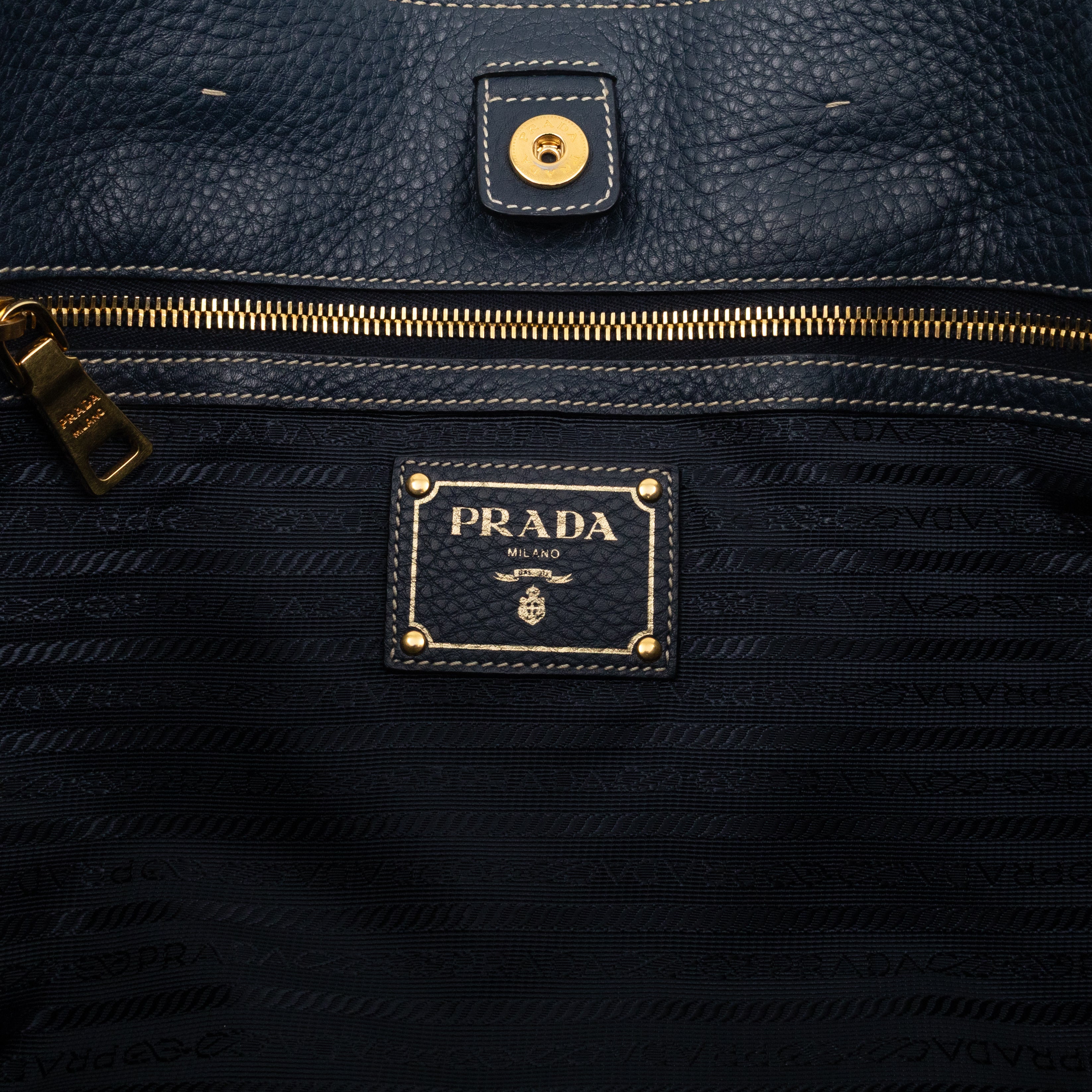 Shopper Tote Blue Leather