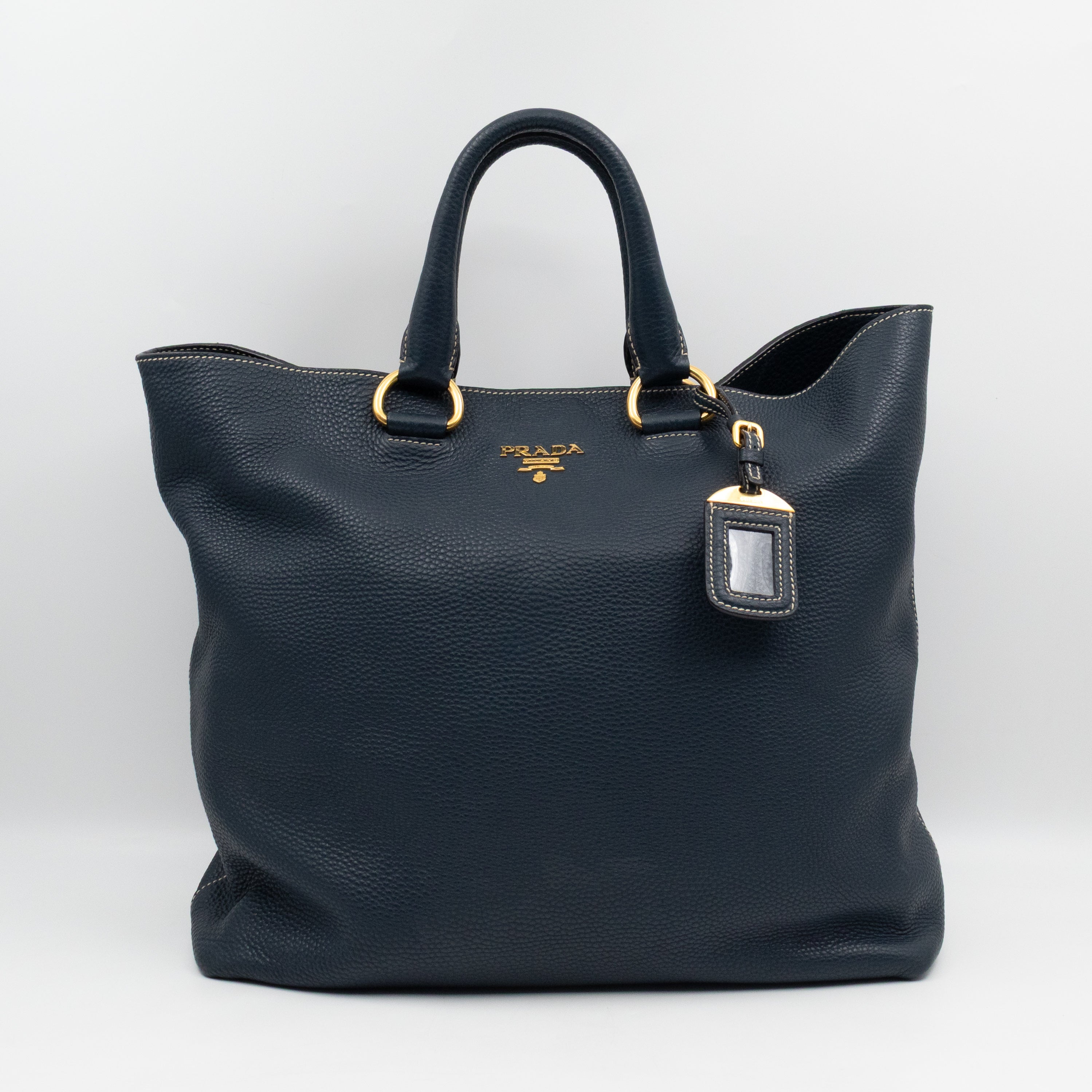 Shopper Tote Blue Leather