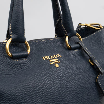 Shopper Tote Blue Leather