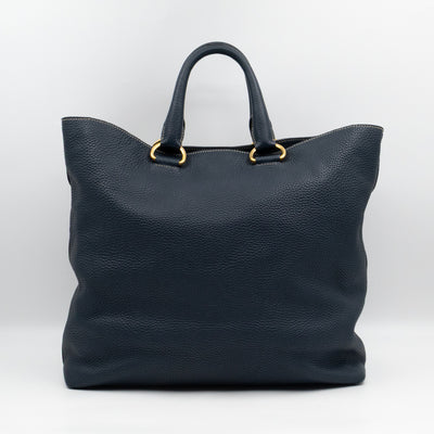 Shopper Tote Blue Leather